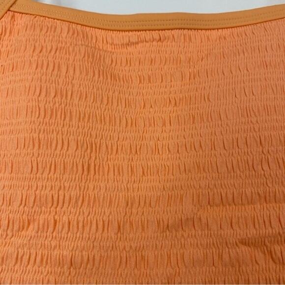 Xhilaration Women’s Ruffle Texture Bikini Swim Top Neon Orange NWT Swimming Trip - Picture 2 of 6